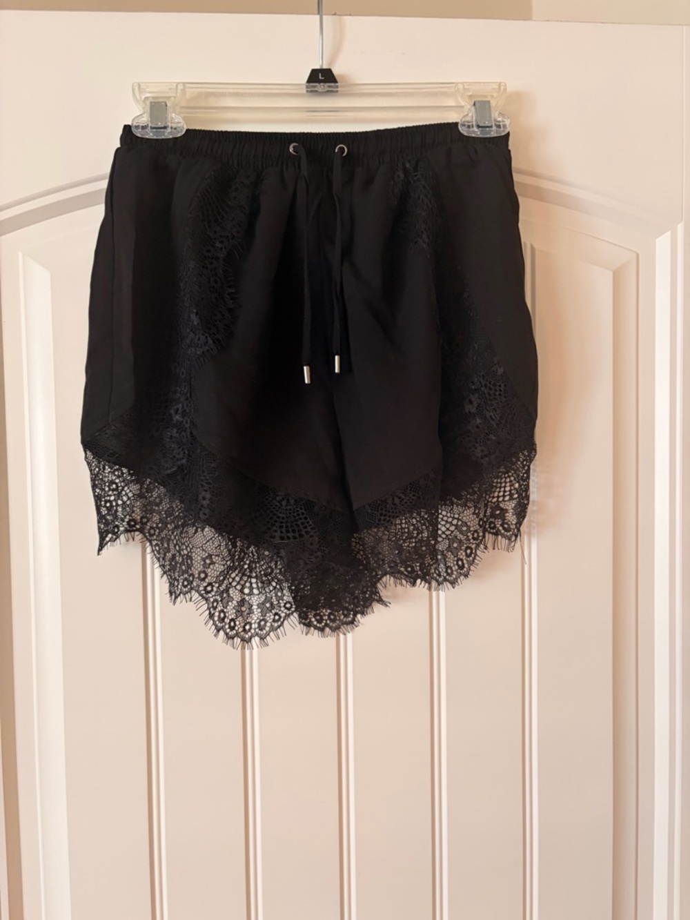 Esther Black Lace Trim Shorts